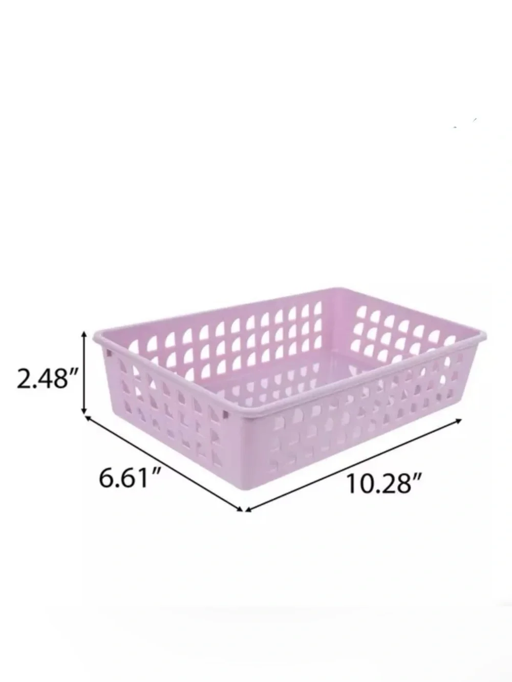 3 Count Storage Plastic Basket Set-Tray in Light Purple-Gift Baskets-Home Accent